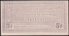 Filipinler 5 Centavos 1942 Çil