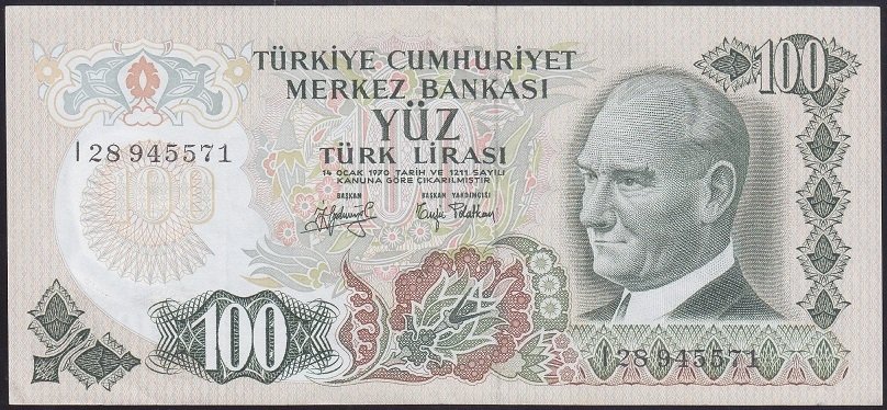 6.EMİSYON 2.TERTİP 100 LİRA I28 945571 ÇÇT +