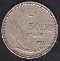 1992 Yılı 5000 Lira