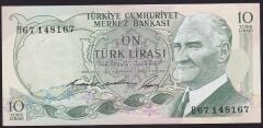 6.Emisyon 1.Tertip 10 Lira B67 148167 Çok Temiz+