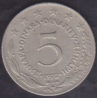 Yugoslavya 5 Dinar 1972