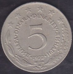 Yugoslavya 5 Dinar 1972