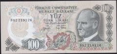 6.Emisyon 2.Tertip 100 Lira H02 219126 Çilaltı ( Ortada Kat Yoktur )