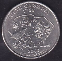 Amerika Çeyrek Dolar 2000 Hatıra South Carolina D