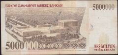 7.Emisyon 5 000 000 Lira D43 328381 Çok Temiz