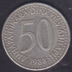 Yugoslavya 50 Dinar 1988