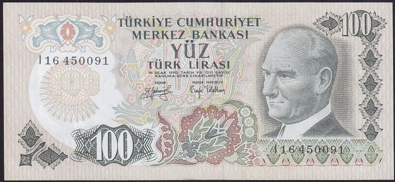 6.EMİSYON 2.TERTİP 100 LİRA I16 450091 ÇİLALTI ÇİL