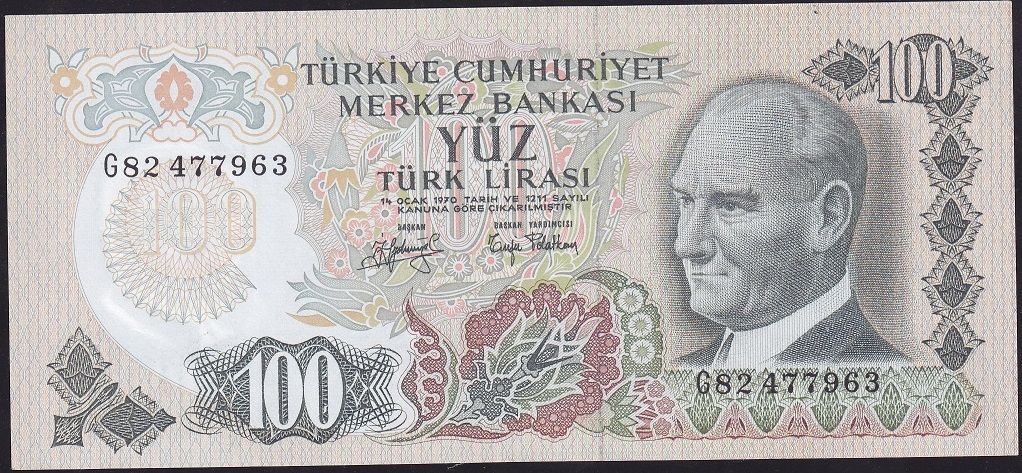 6.Emisyon 2.Tertip 100 Lira G82 477963 Çok Çok Temiz+