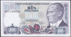 7.Emisyon 1.Tertip 1000 Lira A67 188686 Çil
