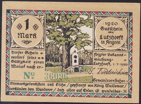 ALMANYA  1 MARK NOTGELD  1920 ÇİL
