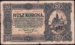 Macaristan 20 Korona 1920 Temiz