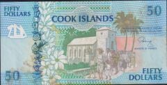 Cook Island 50 Dolar 1992 Çilaltı ( Kat yok Lekeler var )