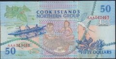 Cook Island 50 Dolar 1992 Çilaltı ( Kat yok Lekeler var )
