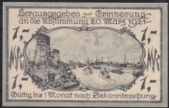 ALMANYA  1 MARK NOTGELD  1921 ÇİL