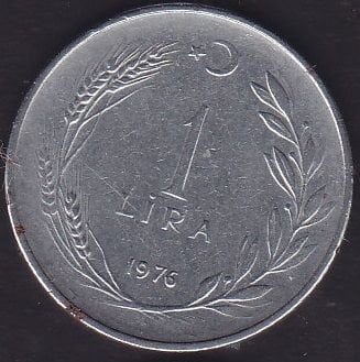 1976 Yılı 1 Lira Ters