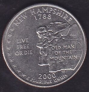 Amerika Çeyrek Dolar 2000 Hatıra New Hampshire D