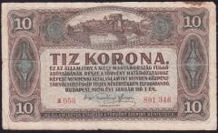 Macaristan 10 Korona 1920 Çok Temiz