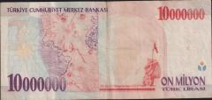 7.Emisyon 10 000 000 Lira C30 885355 Çok Temiz+