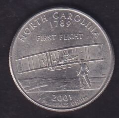 Amerika Çeyrek Dolar 2001 Hatıra North Carolina