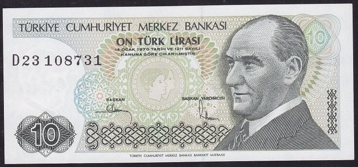 7.Emisyon 2.Tertip 10 Lira D23 108731 Çil