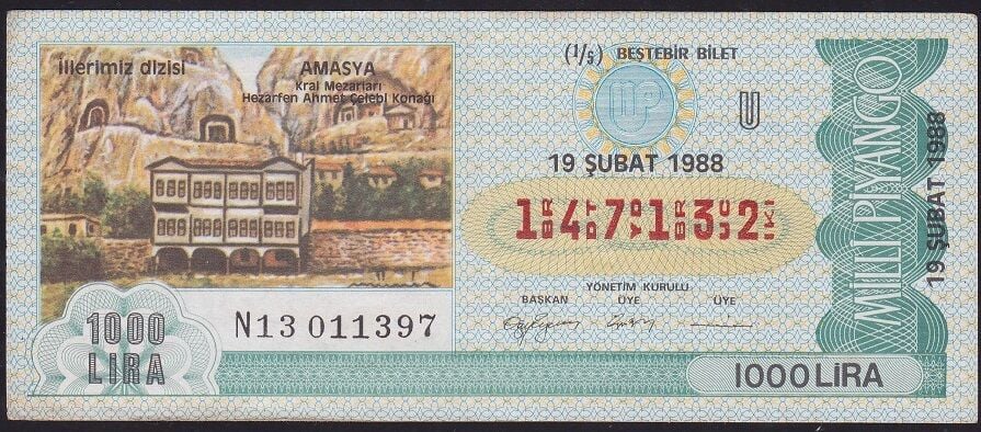 1988 19 Şubat Beşte Bir Bilet - U Serisi