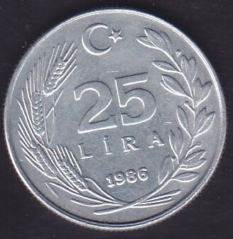 1986 Yılı 25 Lira