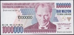 7.Emisyon 1.Tertip 1000000 Lira D60 665410 Çilaltı Çil