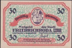 Almanya 30 Pfennig Notgeld 1921 Çil Filigranlı