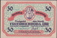 Almanya 30 Pfennig Notgeld 1921 Çil Filigranlı