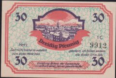 Almanya 30 Pfennig Notgeld 1921 Çil Filigranlı