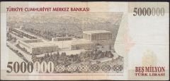 7.Emisyon 5 000 000 Lira D37 287769 Çok Temiz