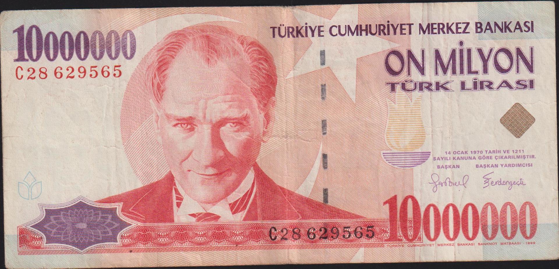 7.Emisyon 10 000 000 Lira C28 629565 Çok Temiz
