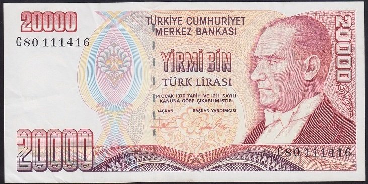7.EMİSYON 2.TERTİP 20000 LİRA G80 111416 ÇÇT