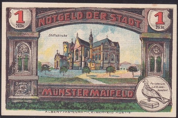 ALMANYA  1 MARK NOTGELD  1921 ÇİL