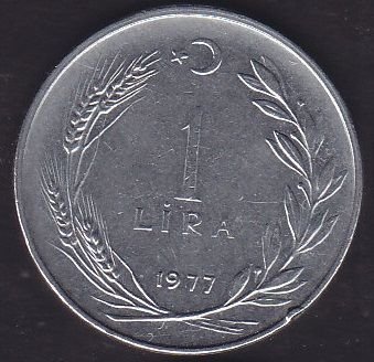 1977 Yılı 1 Lira Düz