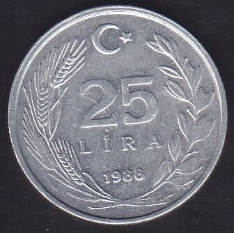 1988 Yılı 25 Lira