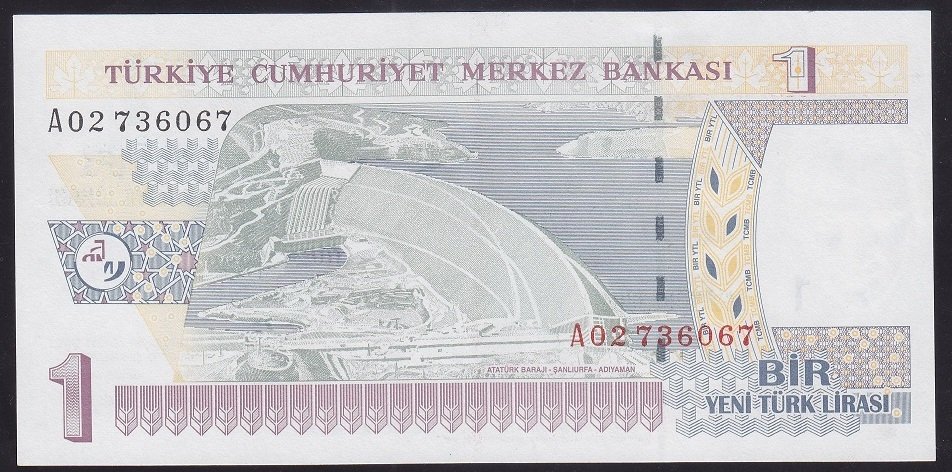 8.Emisyon 1 YTL A02 736067 Çilaltı