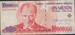 7.Emisyon 10 000 000 Lira C27 447081 Çok Temiz