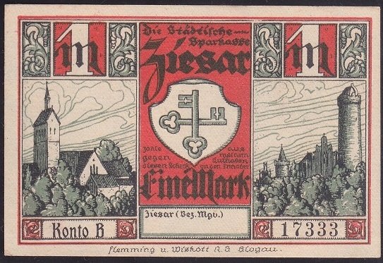 ALMANYA  1 MARK NOTGELD  1922 ÇİL