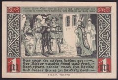 ALMANYA  1 MARK NOTGELD  1922 ÇİL