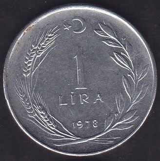 1978 Yılı 1 Lira Ters