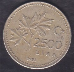 1991 Yılı 2500 Lira