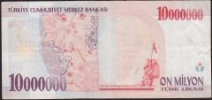 7.Emisyon 10 000 000 Lira C13 708401 Çok Temiz+