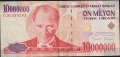 7.Emisyon 10 000 000 Lira C26 335261 Çok Temiz