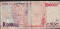 7.Emisyon 10 000 000 Lira C26 335261 Çok Temiz