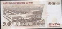 7.Emisyon 5 000 000 Lira H44 345029 Çok Temiz+