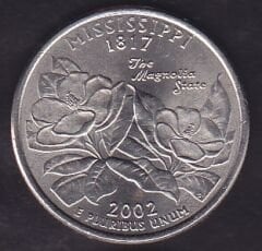 Amerika Çeyrek Dolar 2002 Hatıra Mıssissippi