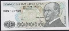 7.Emisyon 2.Tertip 10 Lira D08 623789 Çil