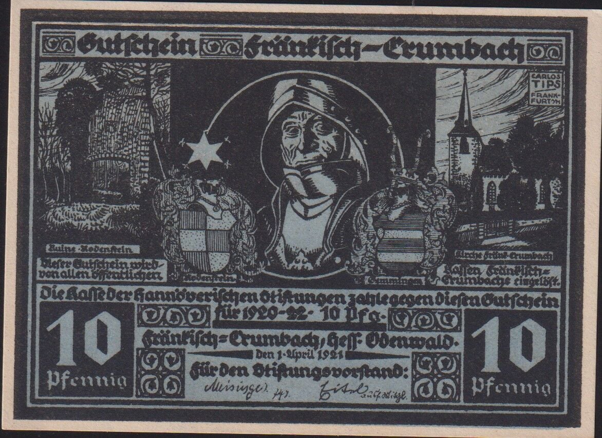 Almanya 10 Pfennig Notgeld 1921 Çil