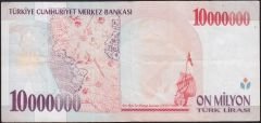 7.Emisyon 10 000 000 Lira C11 246247 Çok Temiz+